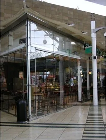 Entrance Kiosk of Enclosed Glass to Retail Park Milton Keynes