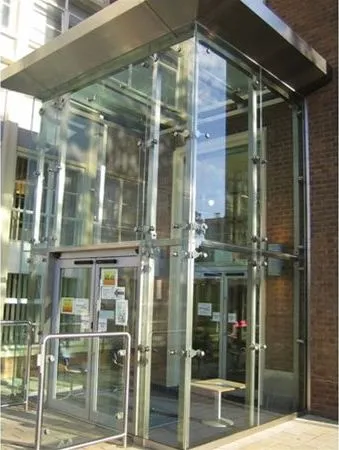Fully Enclosed Glass Entrance Kiosk to University Loughborough